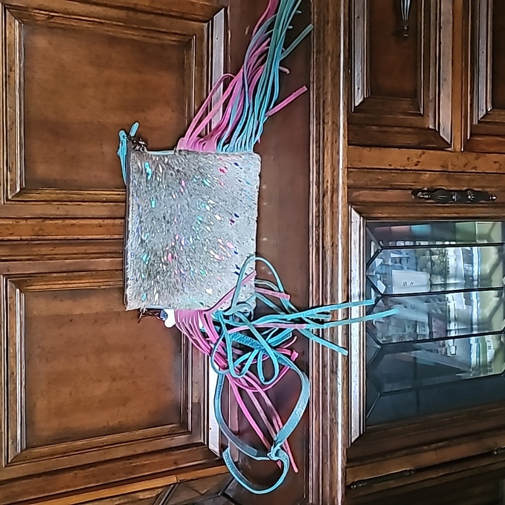 AMERICAN DARLING WESTERN STYLE ACID HAIRCALF CROSSBODY PURSE W/ FRINGE- NWT! - Picture 11 of 11